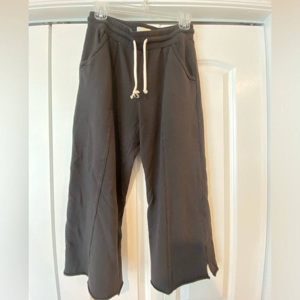 wide leg cotton drawstring lounge pant with pockets from mate the label